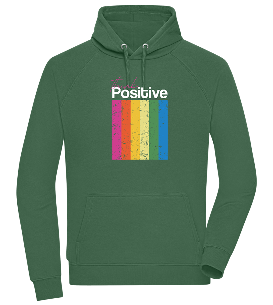 Think Positive Rainbow Design - Comfort unisex hoodie_GREEN BOTTLE_front