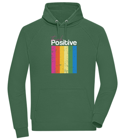 Think Positive Rainbow Design - Comfort unisex hoodie_GREEN BOTTLE_front