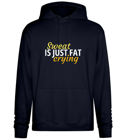 Sweat is Just Fat Crying Design - Premium Essential Unisex Hoodie_FRENCH NAVY_front