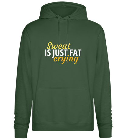 Sweat is Just Fat Crying Design - Premium Essential Unisex Hoodie_GREEN BOTTLE_front