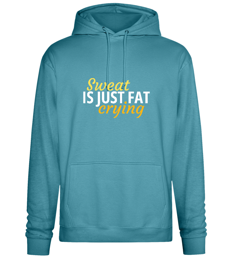 Sweat is Just Fat Crying Design - Premium Essential Unisex Hoodie_POOL BLUE_front