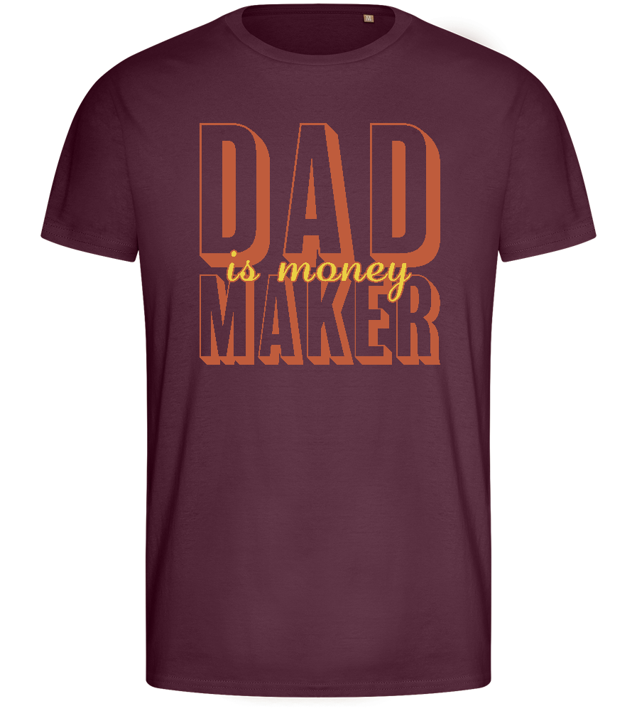 Money Maker Design - Basic men's fitted t-shirt_BORDEAUX_front