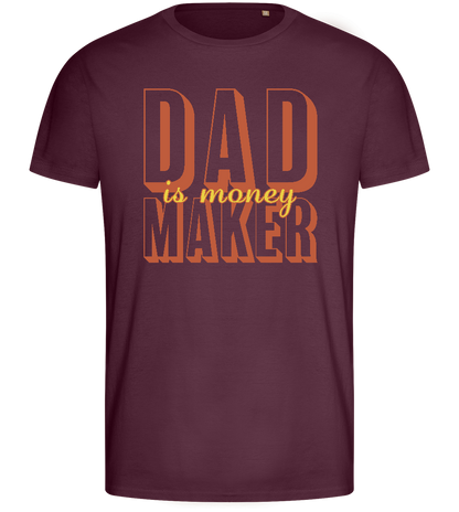 Money Maker Design - Basic men's fitted t-shirt_BORDEAUX_front