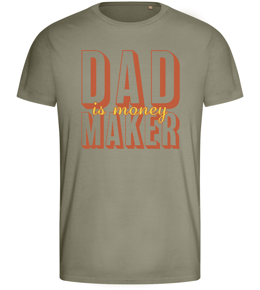 Money Maker Design - Basic men's fitted t-shirt_KHAKI_front