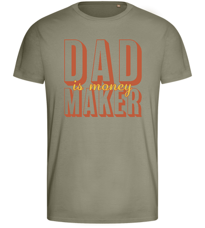 Money Maker Design - Basic men's fitted t-shirt_KHAKI_front