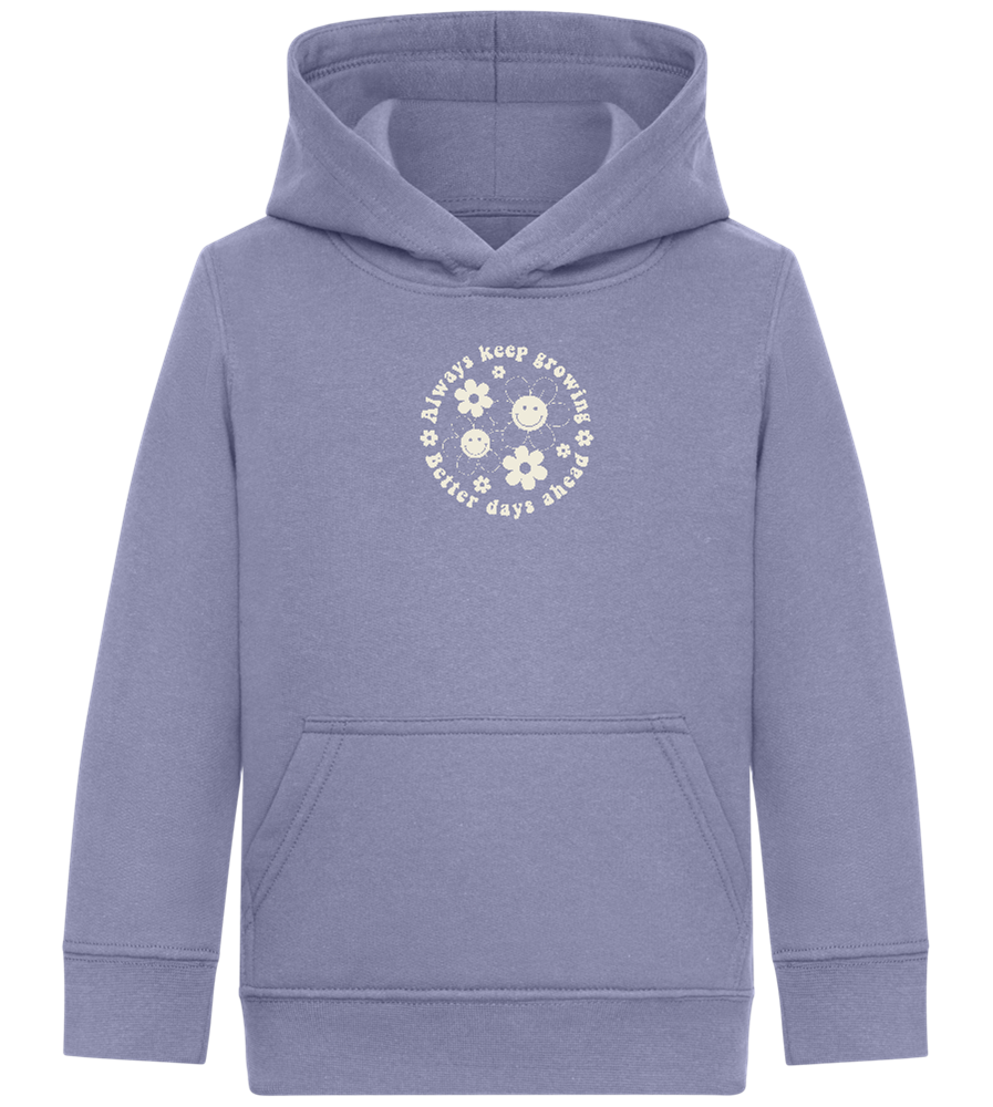 Keep Growing Smiley Design - Comfort Kids Hoodie_BLUE_front