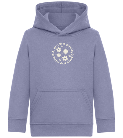 Keep Growing Smiley Design - Comfort Kids Hoodie_BLUE_front