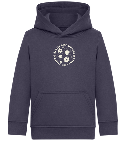 Keep Growing Smiley Design - Comfort Kids Hoodie_FRENCH NAVY_front