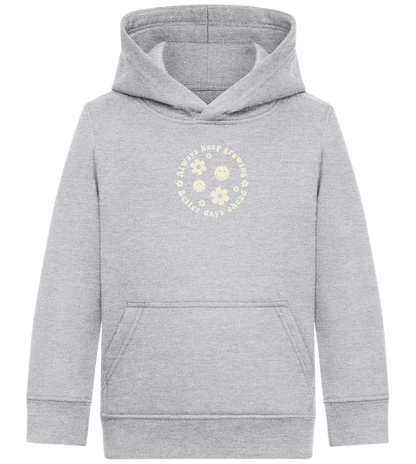 Keep Growing Smiley Design - Comfort Kids Hoodie_ORION GREY II_front