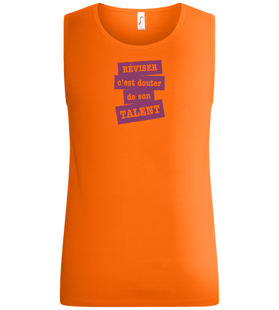 Réviser c'est Douter de Son Talent Design - Basic men's tank top_ORANGE_front