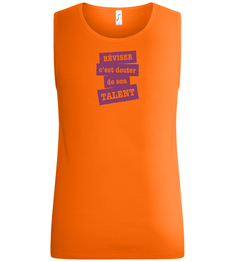 Réviser c'est Douter de Son Talent Design - Basic men's tank top_ORANGE_front