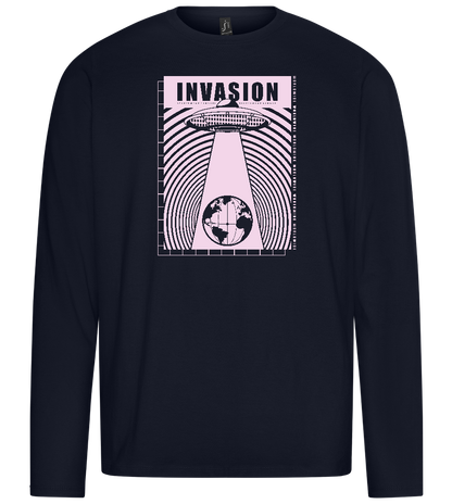 Invasion Ufo Design - Premium men's long sleeve t-shirt_FRENCH NAVY_front