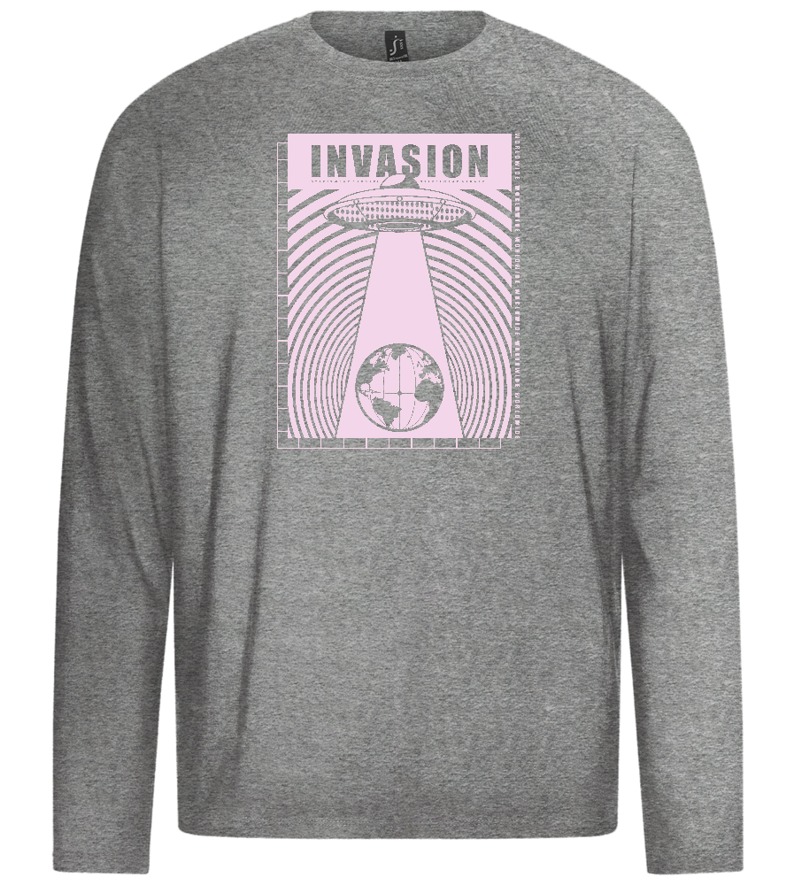 Invasion Ufo Design - Premium men's long sleeve t-shirt_ORION GREY_front