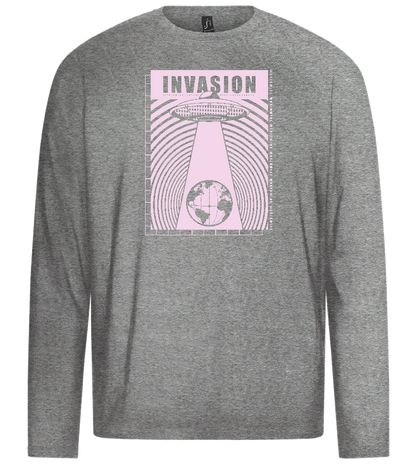 Invasion Ufo Design - Premium men's long sleeve t-shirt_ORION GREY_front