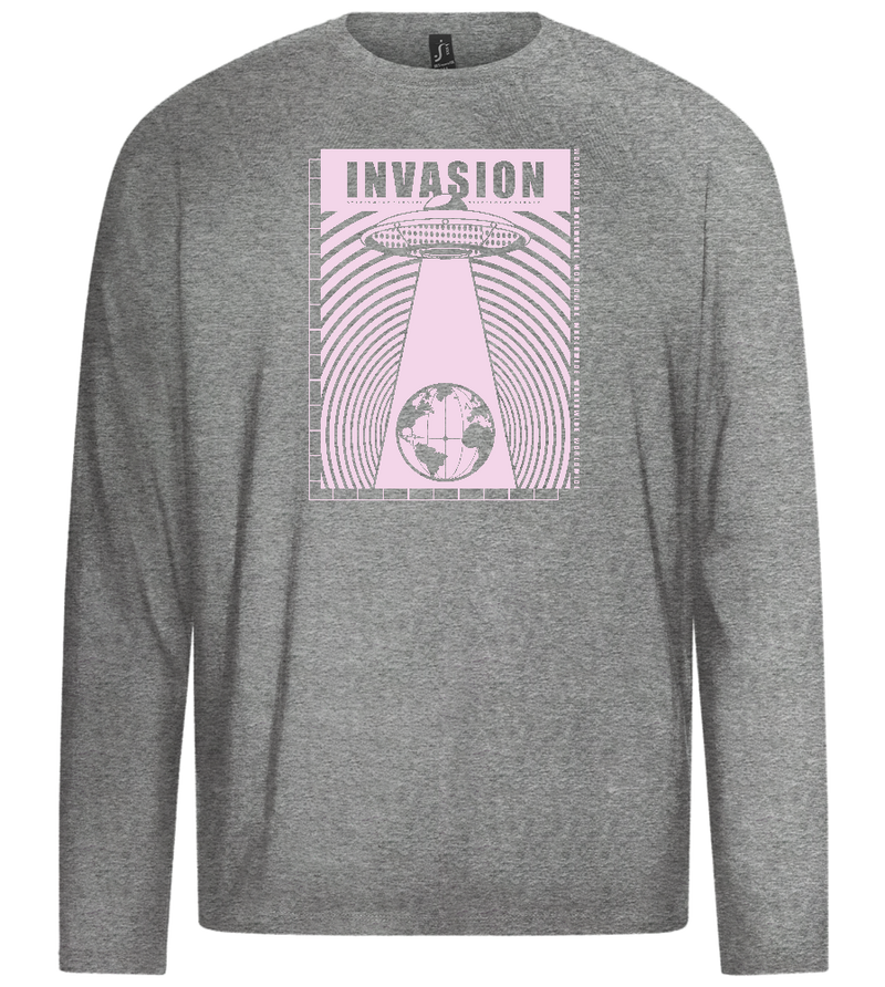 Invasion Ufo Design - Premium men's long sleeve t-shirt_ORION GREY_front