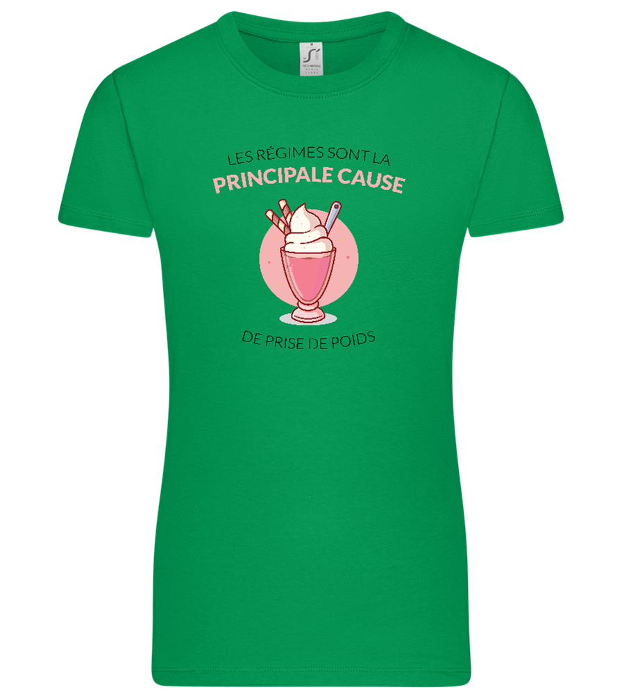 Cause For Weight Gain Design - Premium women's t-shirt_MEADOW GREEN_front