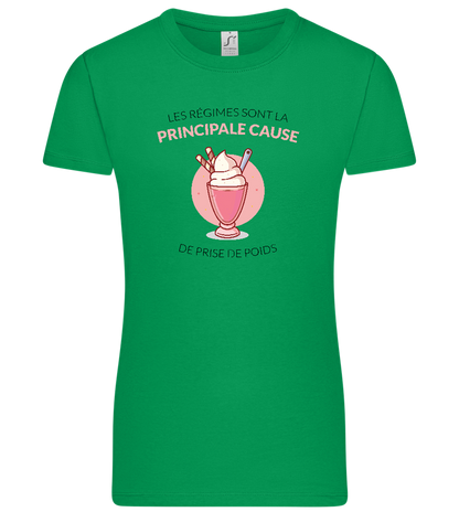Cause For Weight Gain Design - Premium women's t-shirt_MEADOW GREEN_front