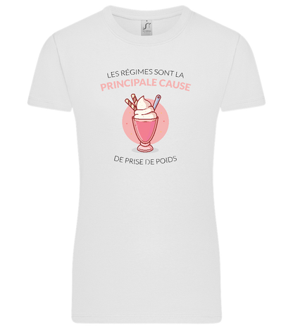 Cause For Weight Gain Design - Premium women's t-shirt_WHITE_front