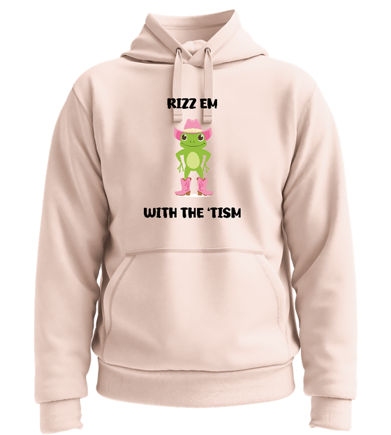 Rizz em with 'Tism Design - Premium unisex hoodie_LIGHT PEACH ROSE_front