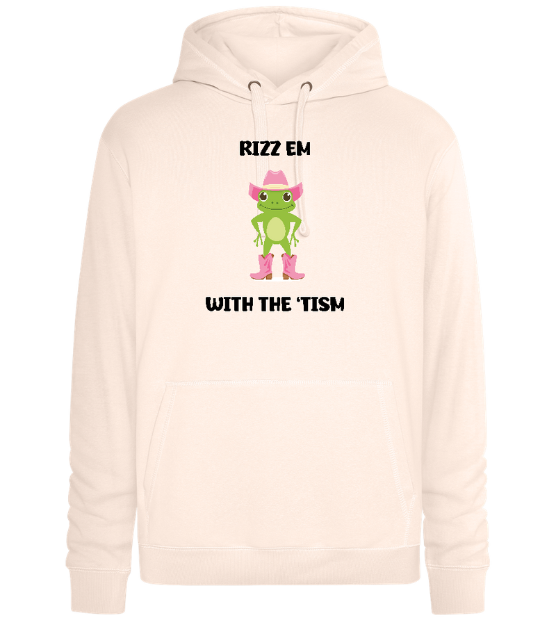 Rizz em with 'Tism Design - Premium unisex hoodie_LIGHT PEACH ROSE_front