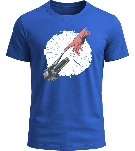 Creation of a Motorcyclist Design - Basic Unisex T-Shirt_ROYAL_front