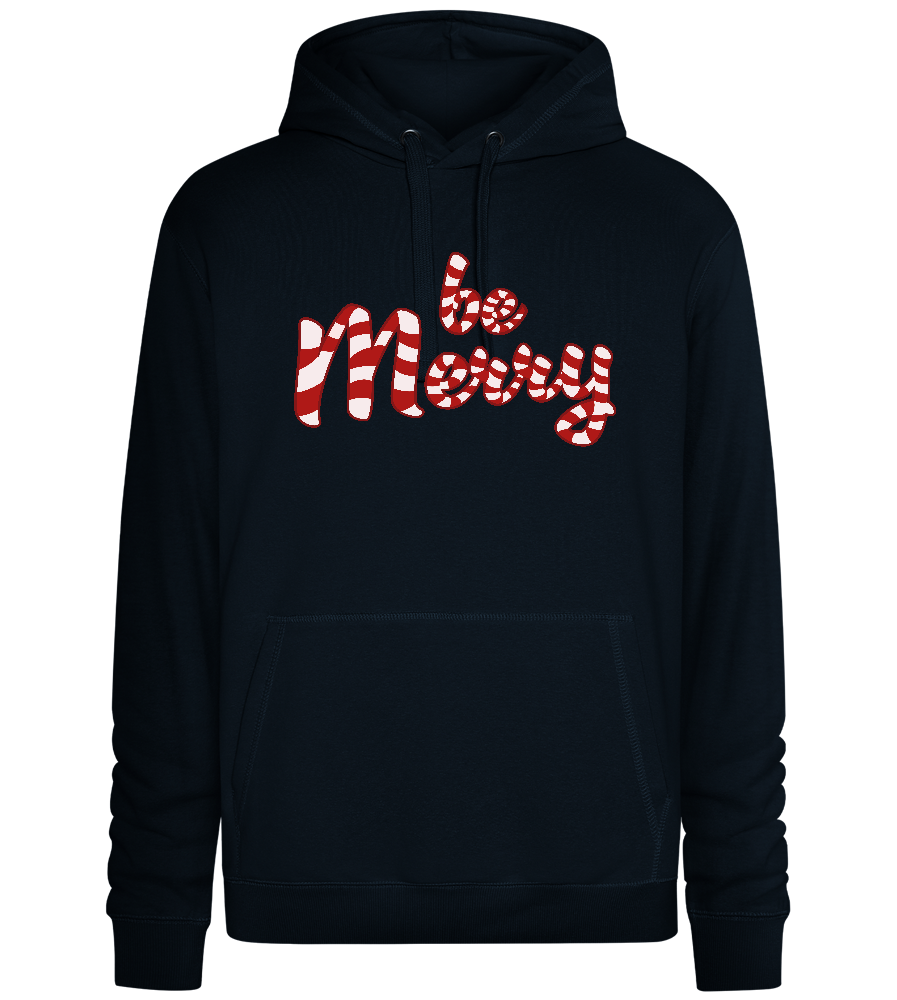 Be Merry Candy Cane Design - Premium unisex hoodie_BLACK_front