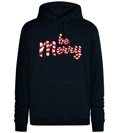 Be Merry Candy Cane Design - Premium unisex hoodie_BLACK_front