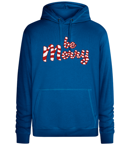 Be Merry Candy Cane Design - Premium unisex hoodie_ROYAL_front