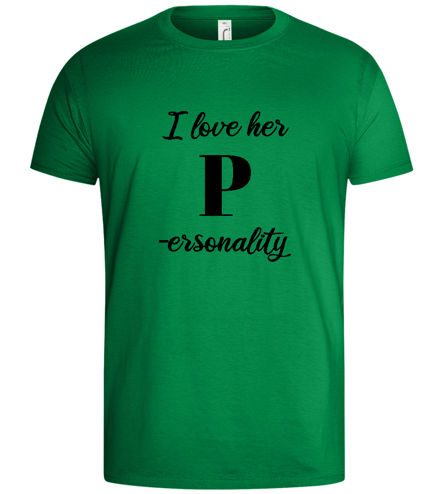 Love Her P Design - Basic men's t-shirt_MEADOW GREEN_front