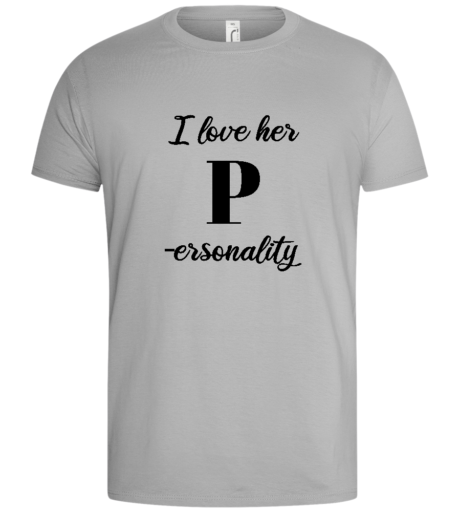 Love Her P Design - Basic men's t-shirt_PURE GRAY_front