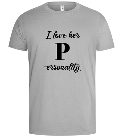 Love Her P Design - Basic men's t-shirt_PURE GRAY_front