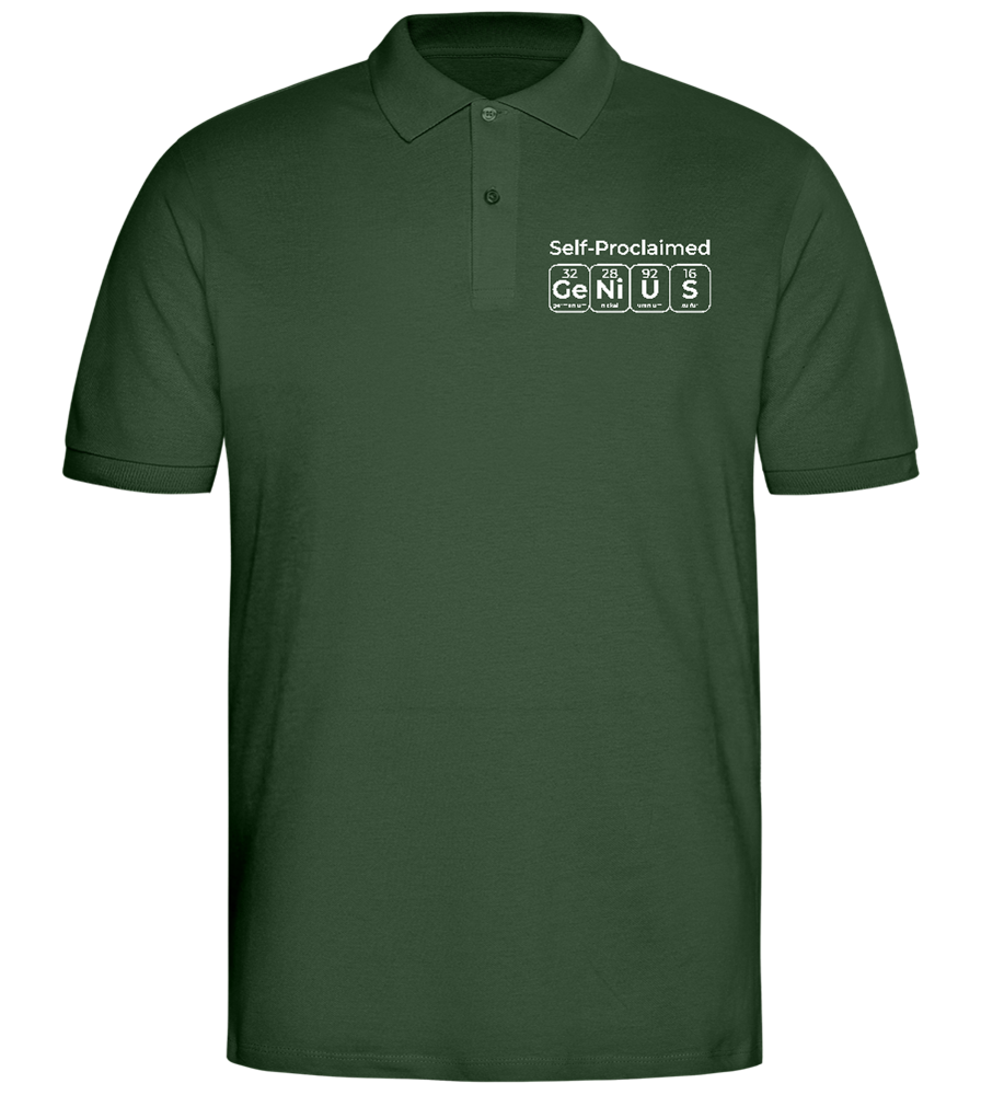 Genius Design - Comfort men's polo shirt_GREEN BOTTLE_front