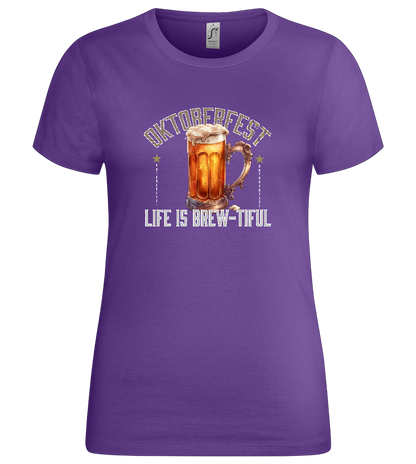 Life is Brew-tiful Design - Premium women's t-shirt_DARK PURPLE_front