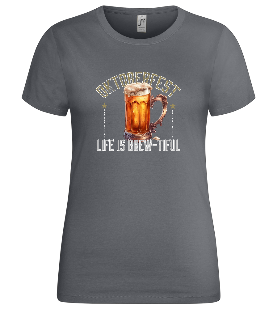 Life is Brew-tiful Design - Premium women's t-shirt_MOUSE GREY_front