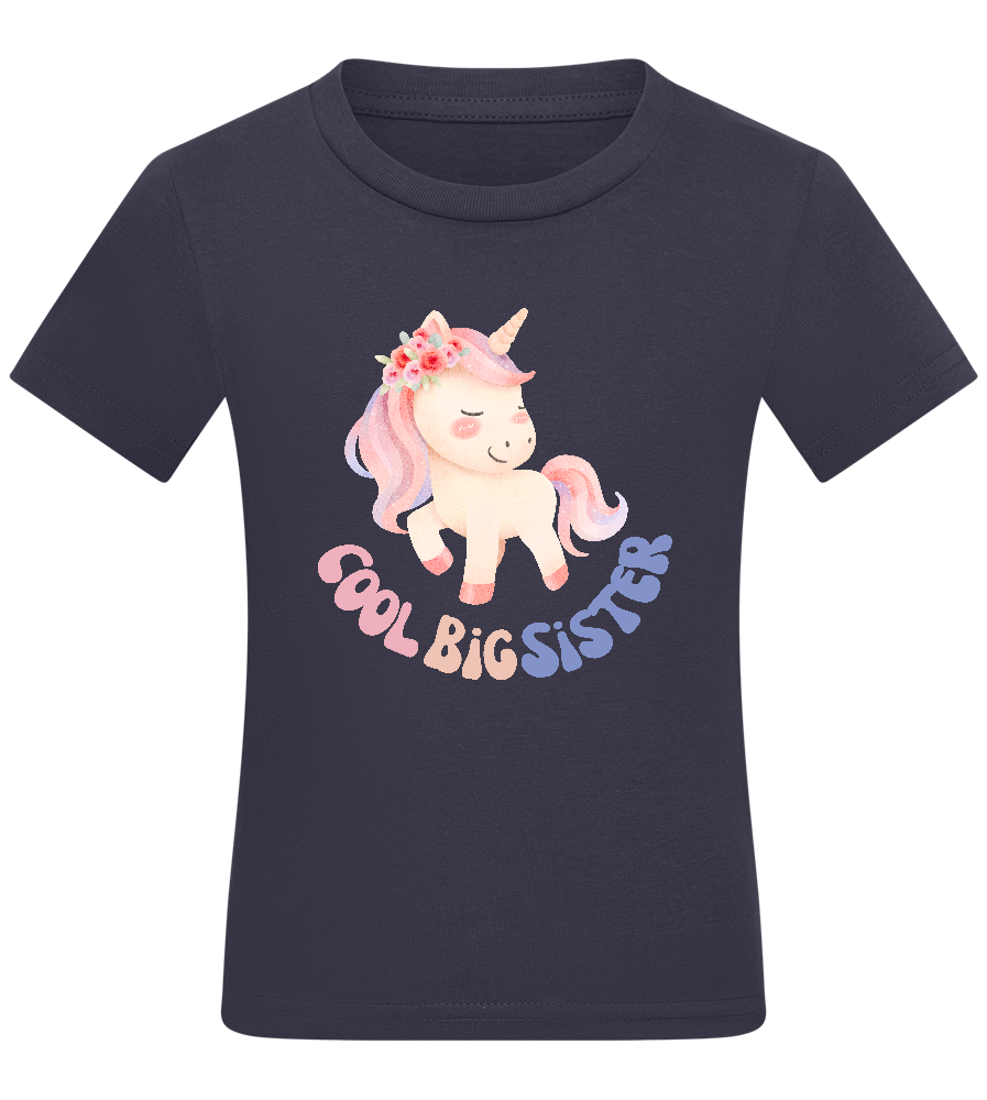 Cool Big Sister Unicorn Design - Comfort kids fitted t-shirt_FRENCH NAVY_front