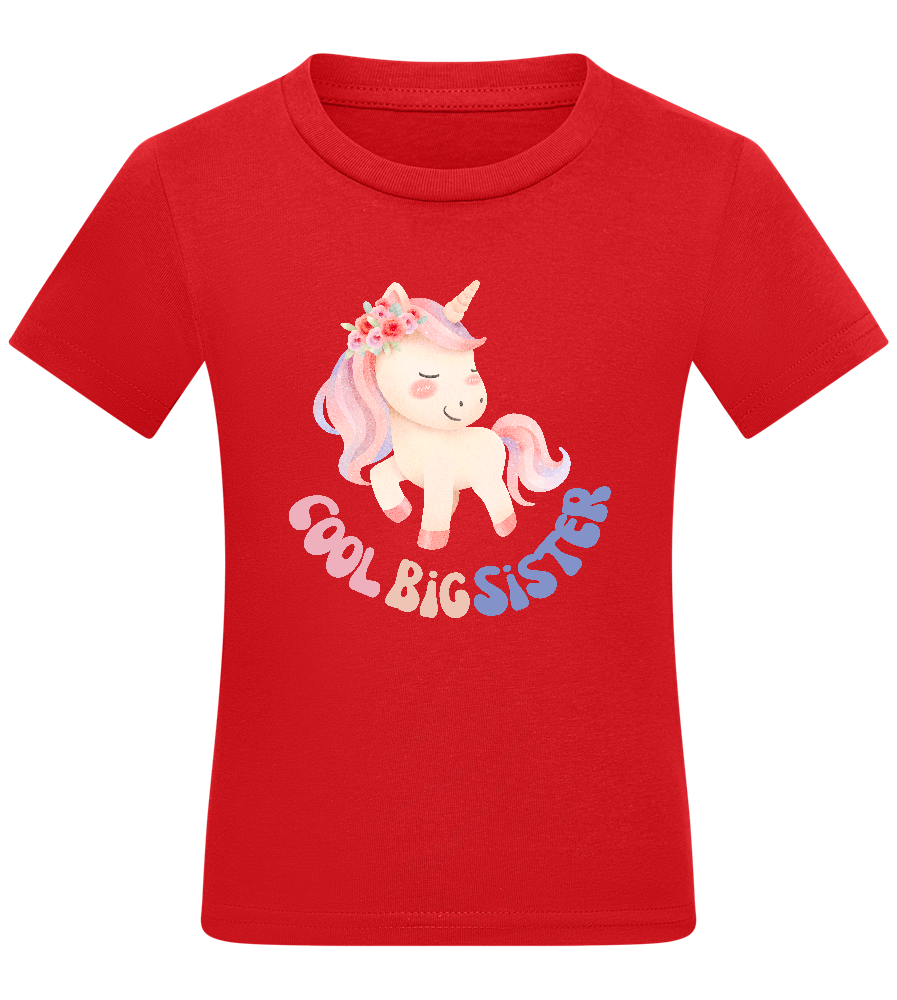 Cool Big Sister Unicorn Design - Comfort kids fitted t-shirt_RED_front