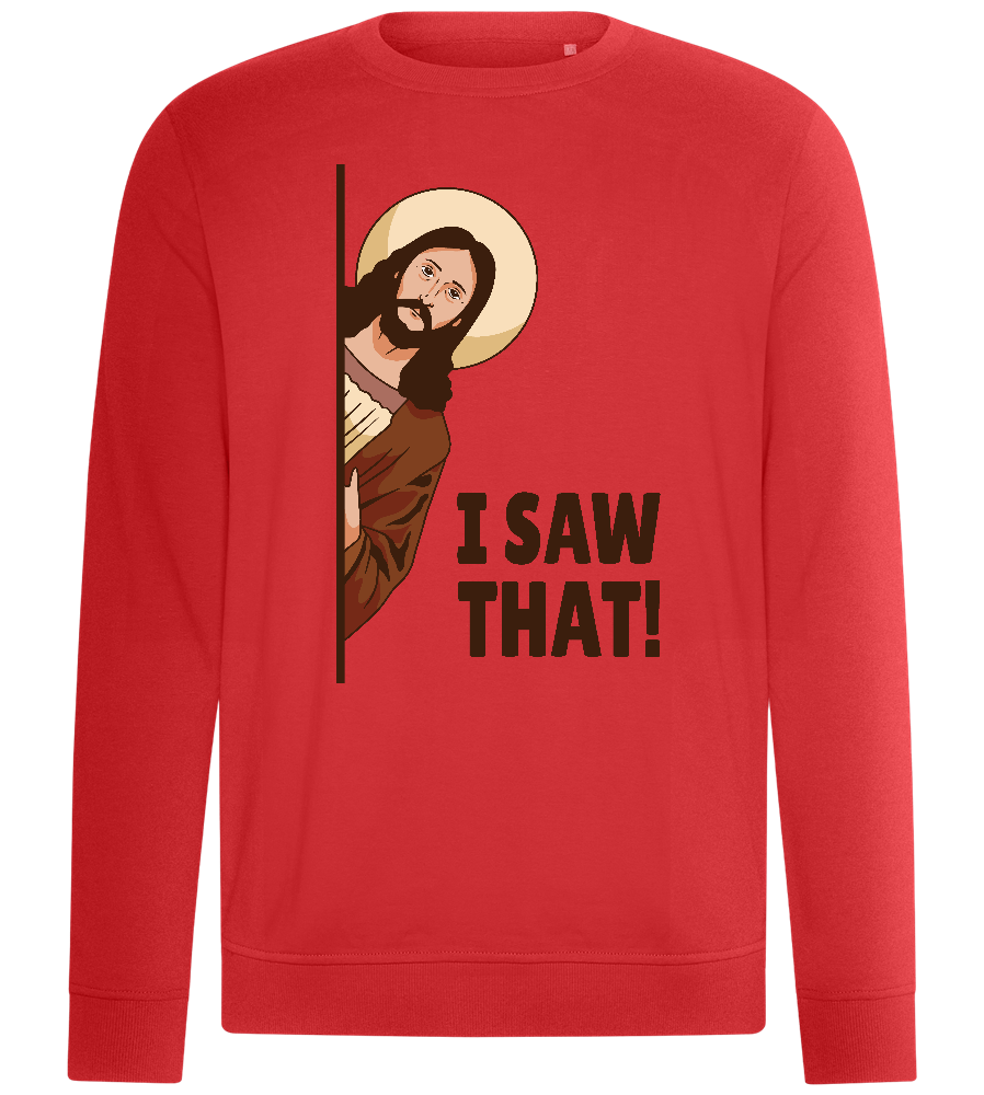 Jesus is Watching You Design - Comfort unisex sweater_RED_front