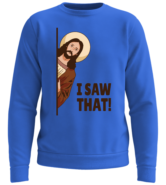 Jesus is Watching You Design - Comfort unisex sweater_ROYAL_front
