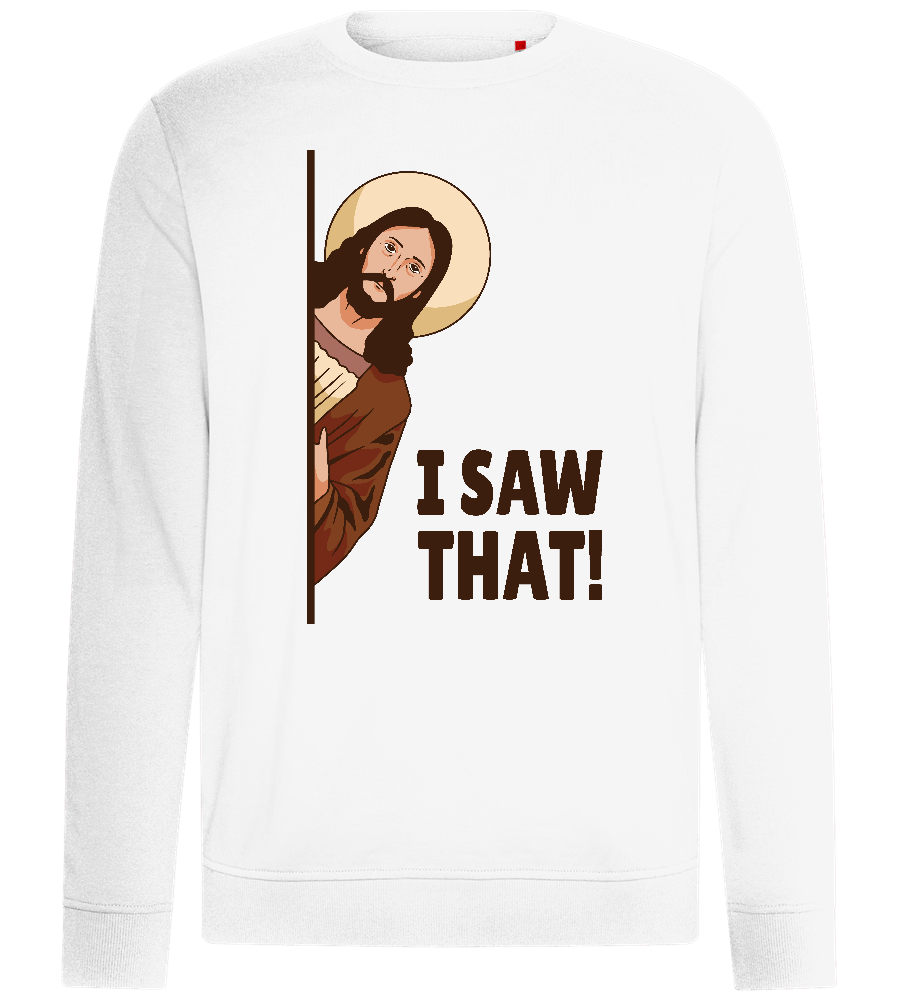 Jesus is Watching You Design - Comfort unisex sweater_WHITE_front