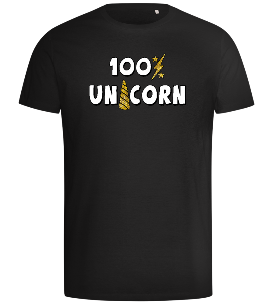 100 Percent Unicorn Design - Comfort men's t-shirt_DEEP BLACK_front