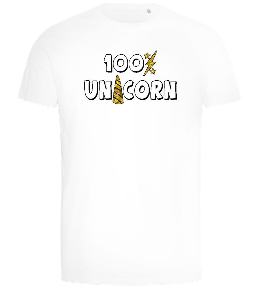 100 Percent Unicorn Design - Comfort men's t-shirt_WHITE_front