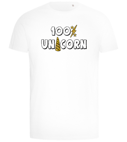 100 Percent Unicorn Design - Comfort men's t-shirt_WHITE_front