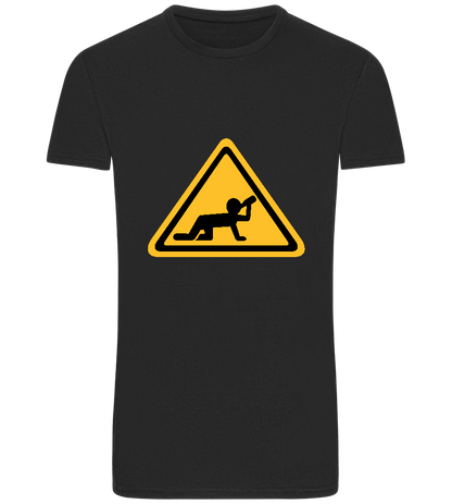 Drunk Warning Sign Design - Basic Unisex T-Shirt_DEEP BLACK_front