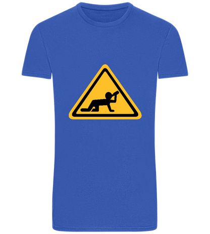 Drunk Warning Sign Design - Basic Unisex T-Shirt_ROYAL_front