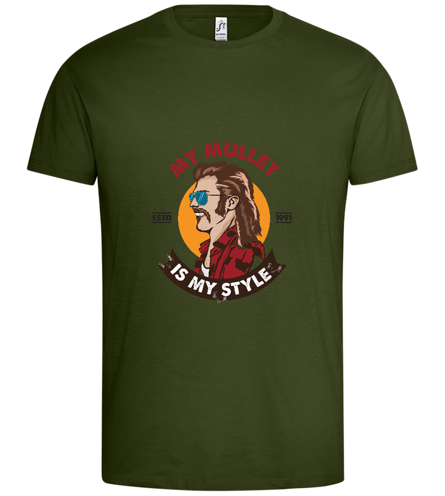 The Mullet Design - Premium men's t-shirt_ARMY_front