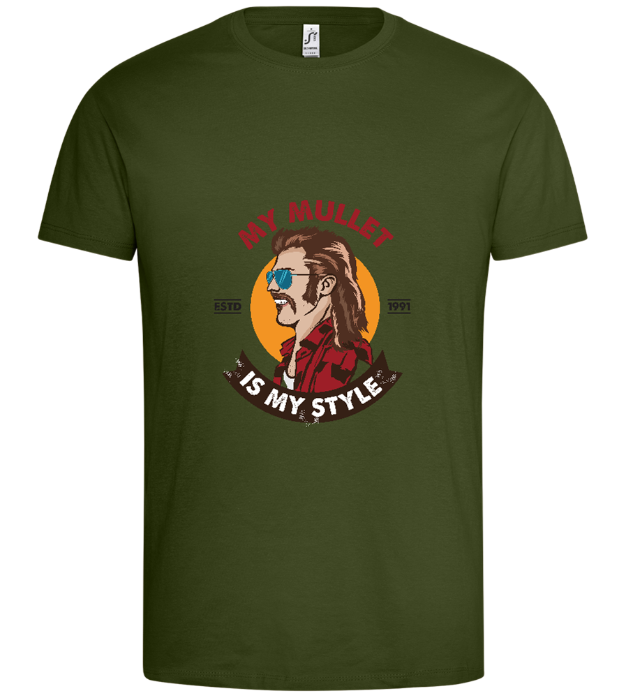 The Mullet Design - Premium men's t-shirt_DARK KHAKI_front