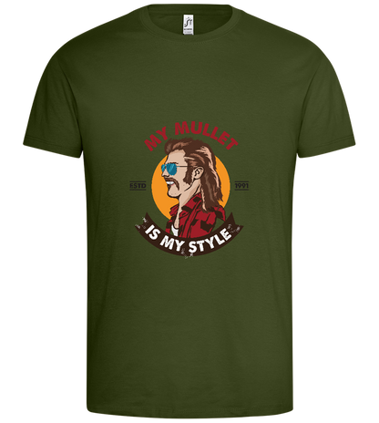 The Mullet Design - Premium men's t-shirt_DARK KHAKI_front