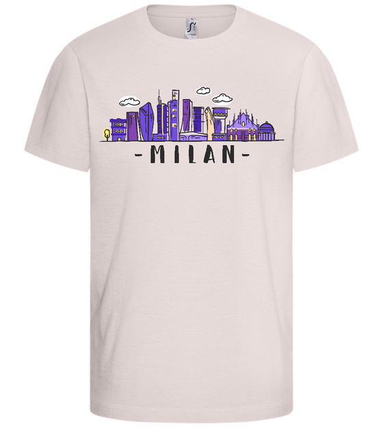 Milan City Skyline Design - Basic kids t-shirt_LIGHT PINK_front