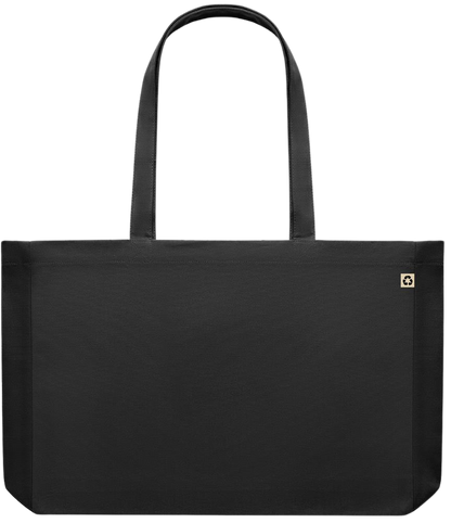 Zodiac Gemini Design - Premium large recycled shopping tote bag_BLACK_back