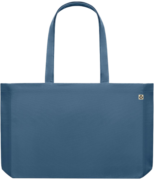 Zodiac Gemini Design - Premium large recycled shopping tote bag_BLUE_back